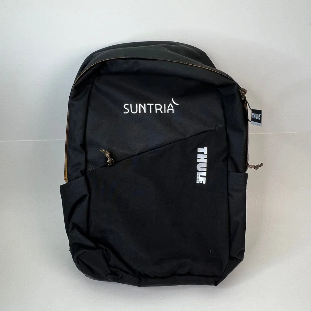 Thule Indago Black Backpack‎ Travel School Laptop Bag Company Logo